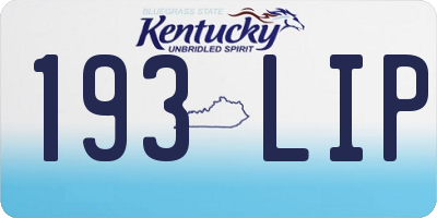 KY license plate 193LIP