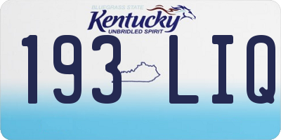 KY license plate 193LIQ
