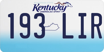 KY license plate 193LIR