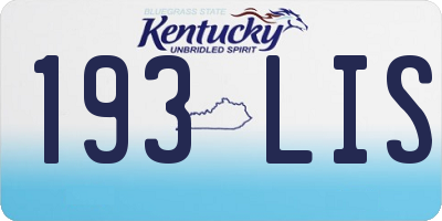 KY license plate 193LIS