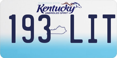 KY license plate 193LIT