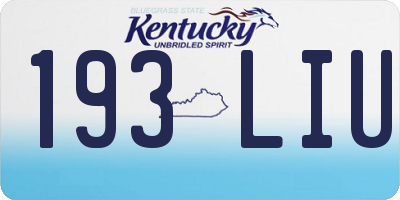 KY license plate 193LIU