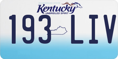 KY license plate 193LIV