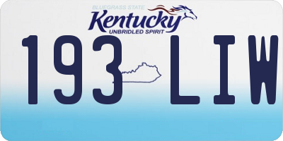 KY license plate 193LIW