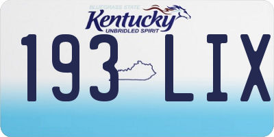 KY license plate 193LIX