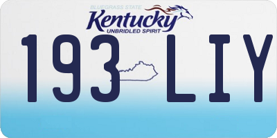 KY license plate 193LIY