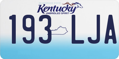 KY license plate 193LJA