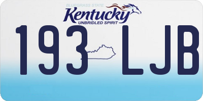 KY license plate 193LJB