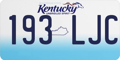 KY license plate 193LJC