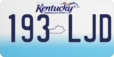 KY license plate 193LJD