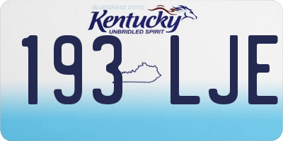 KY license plate 193LJE
