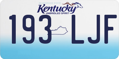 KY license plate 193LJF