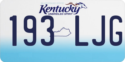 KY license plate 193LJG
