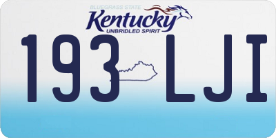 KY license plate 193LJI