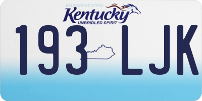 KY license plate 193LJK