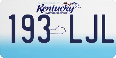 KY license plate 193LJL