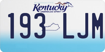 KY license plate 193LJM