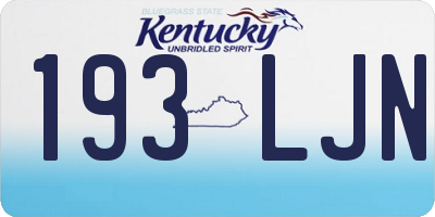 KY license plate 193LJN