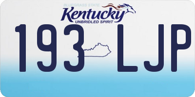 KY license plate 193LJP