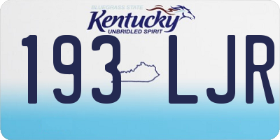 KY license plate 193LJR