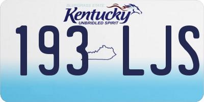 KY license plate 193LJS