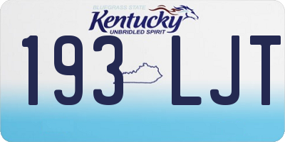 KY license plate 193LJT