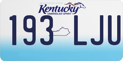 KY license plate 193LJU