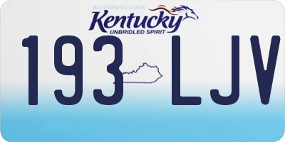KY license plate 193LJV