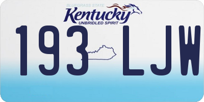 KY license plate 193LJW