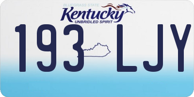 KY license plate 193LJY