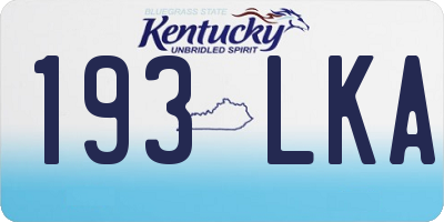 KY license plate 193LKA