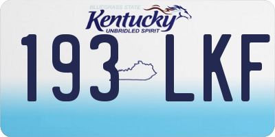 KY license plate 193LKF