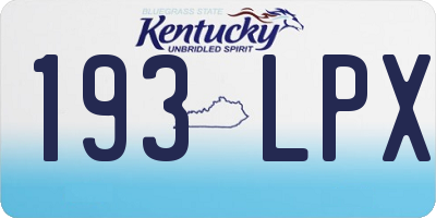 KY license plate 193LPX