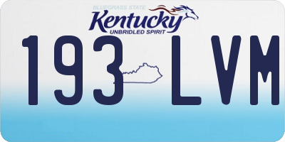 KY license plate 193LVM