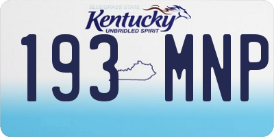 KY license plate 193MNP