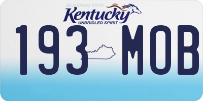 KY license plate 193MOB