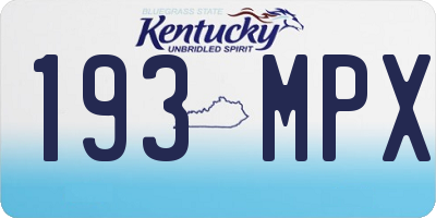 KY license plate 193MPX