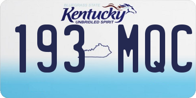 KY license plate 193MQC