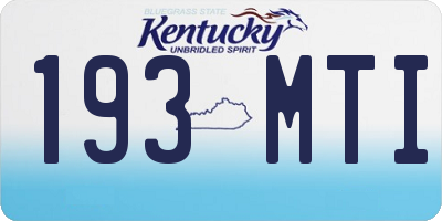 KY license plate 193MTI