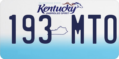 KY license plate 193MTO