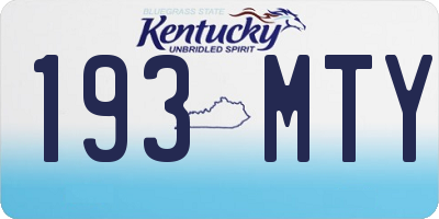 KY license plate 193MTY