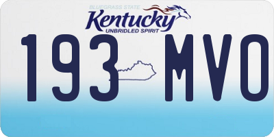 KY license plate 193MVO