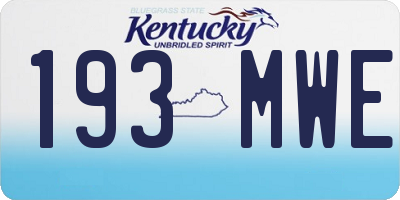 KY license plate 193MWE