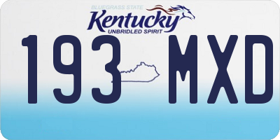 KY license plate 193MXD