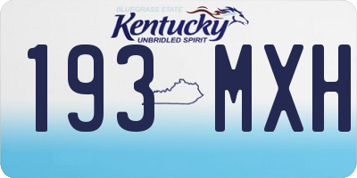 KY license plate 193MXH