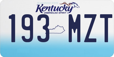 KY license plate 193MZT