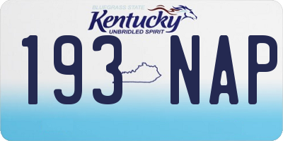 KY license plate 193NAP
