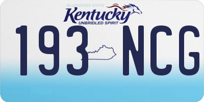 KY license plate 193NCG