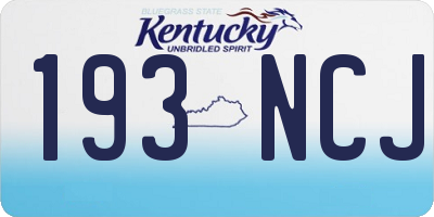 KY license plate 193NCJ