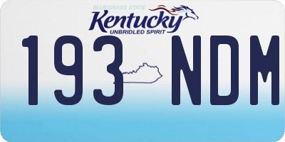 KY license plate 193NDM
